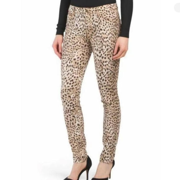 Roberto Cavalli Leopard Skinny Pants Jeans Hidden Spellout IT 42 US 6 B2 - Picture 1 of 13